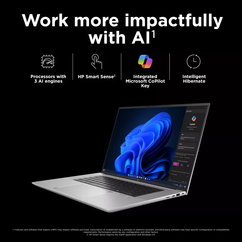 HP ZBook Studio G11 Intel Core Ultra 7 155H 40.6 cm (16 collas) WUXGA 32 GB DDR5-SDRAM NVIDIA RTX 2000 Ada Wi-Fi 7 (802.11be) Windows 11 Pro AI Workstation, AI PC
