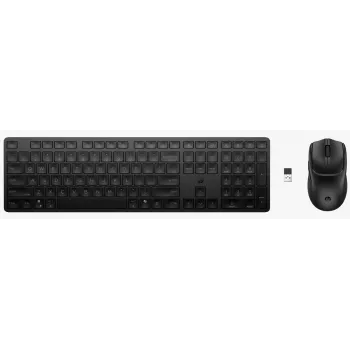 Tastatūras un peles komplekts HP 495C — Pilna izmēra bezvadu tastatūra, vairāku ierīču pele, USB/RF/Bluetooth, melna