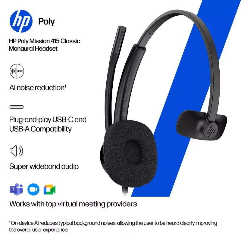 Vadu USB austiņas HP POLY MISSION 415 USB HS CL WW no HP, modelis C01A9AA#AC3