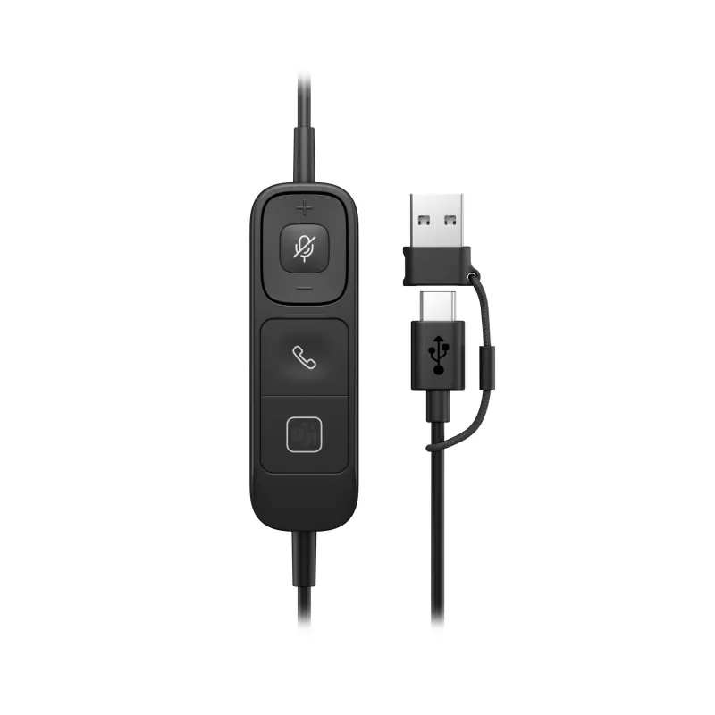 Vadu stereo austiņas HP POLY Mission 425 Classic, USB savienojums, 126 g