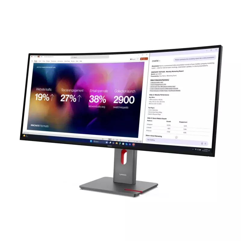 Monitors Lenovo ThinkVision P40WD-40 39,7 collas WUHD 5120x2160 LCD 21:9 6 ms USB centrmezgls Skaļruņi Augstumā regulējams VESA