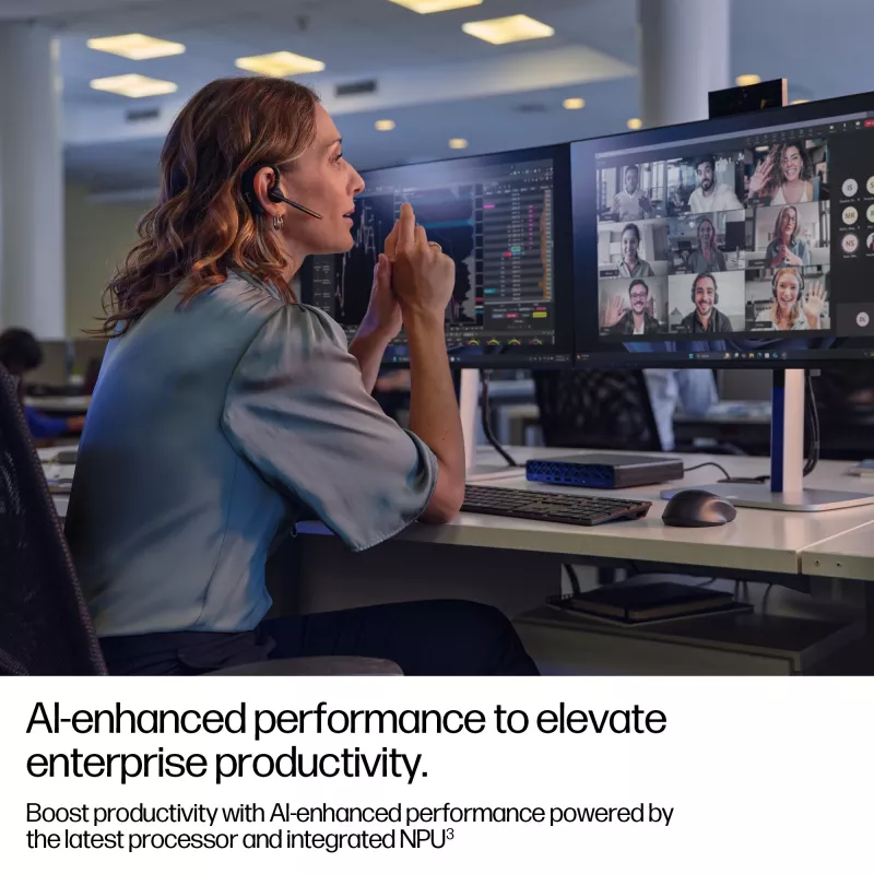 Mini PC HP EliteDesk 8 Mini G1i AI — Intel Core Ultra 7 265T, 16 GB DDR5, 1 TB SSD, Windows 11 Pro, Melns