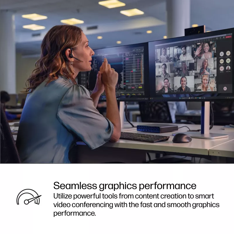 Mini PC HP EliteDesk 8 Mini G1i AI — Intel Core Ultra 7 265T, 16 GB DDR5, 1 TB SSD, Windows 11 Pro, Melns