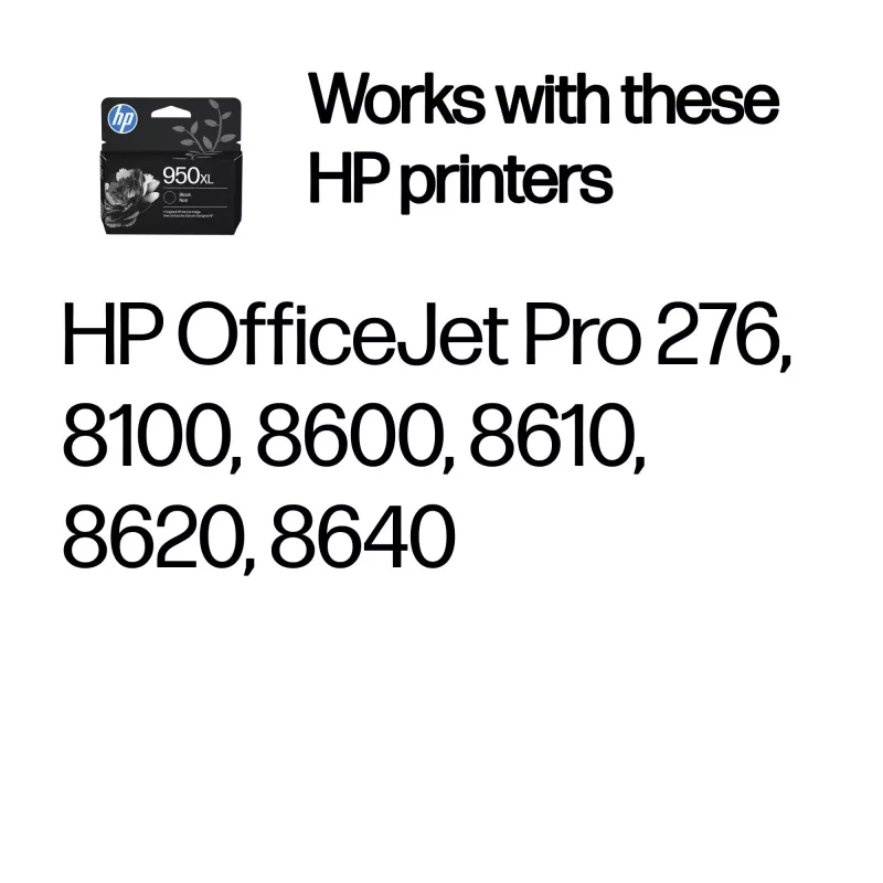 HP 950XL lielas ietilpības melns oriģinālais tintes kārtridžs, melns, 1 gab., 1650 lapas