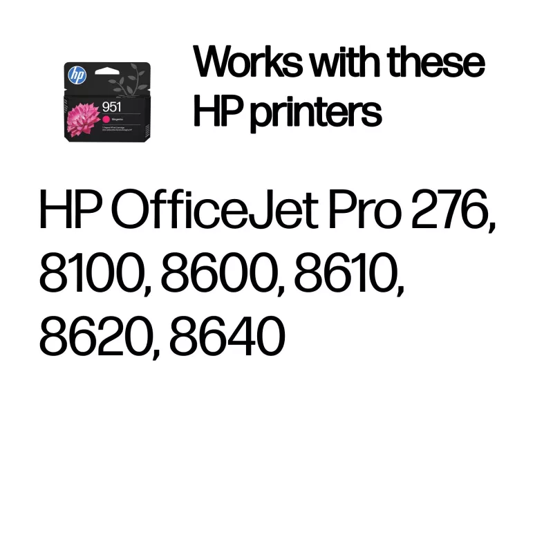 HP 951 fuksīna oriģinālā tintes kasetne, fuksīna, 1 gab., 535 lapas