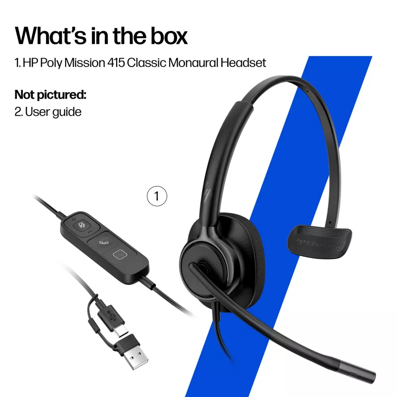 HP Poly Mission 425 Stereo USB vadu austiņas