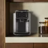 Espresso automāts KRUPS Sensation EA910E — pilnībā automātisks, 1,7 l ūdens tvertne, iebūvēta dzirnaviņas, 2 snīpi, 1450 W