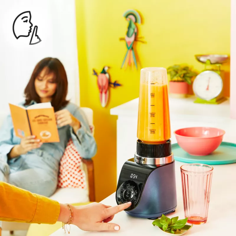 Tefal Blend Up BL19H4F0 blenderis 0,85 L Galda blenderis 1000 W Zils, Caurspīdīgs