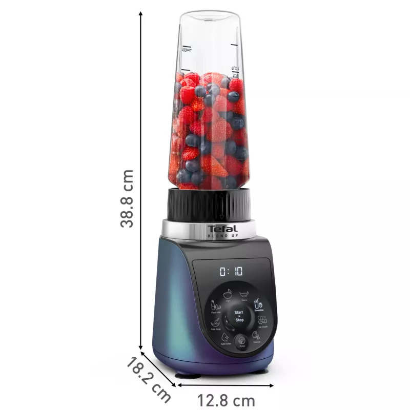 Tefal Blend Up BL19H4F0 blenderis 0,85 L Galda blenderis 1000 W Zils, Caurspīdīgs
