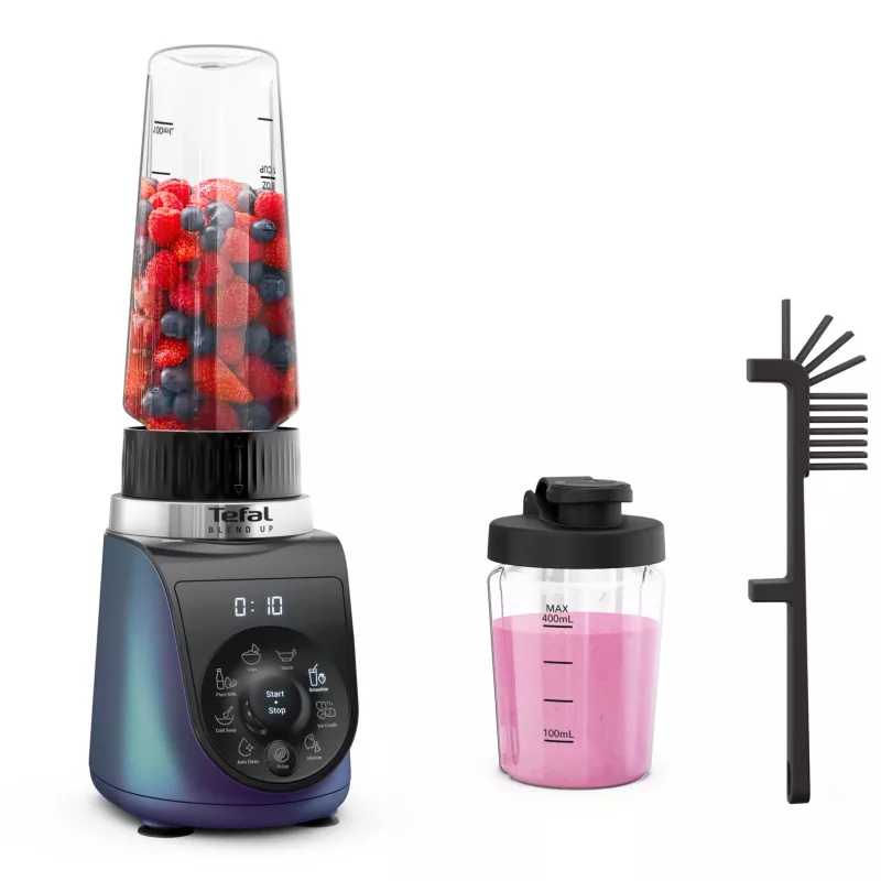 Tefal Blend Up BL19H4F0 blenderis 0,85 L Galda blenderis 1000 W Zils, Caurspīdīgs