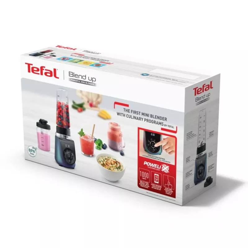 Tefal Blend Up BL19H4F0 blenderis 0,85 L Galda blenderis 1000 W Zils, Caurspīdīgs
