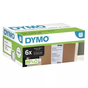 Sūtījumu etiķetes Dymo LabelWriter īpaši lielas 104×159 mm pašlīmējošas 6 ruļļi, 1320 etiķetes priekš LabelWriter 4XL/5XL