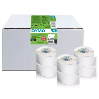 Sūtījumu etiķetes Dymo LabelWriter īpaši lielas 104×159 mm pašlīmējošas 6 ruļļi, 1320 etiķetes priekš LabelWriter 4XL/5XL