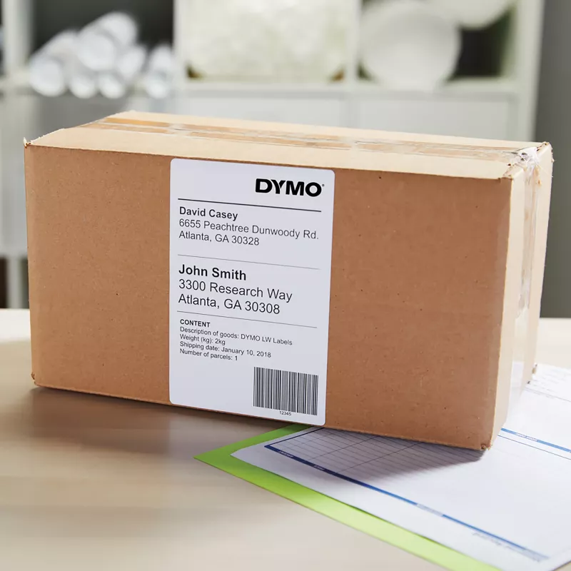 Sūtījumu etiķetes Dymo LabelWriter īpaši lielas 104×159 mm pašlīmējošas 6 ruļļi, 1320 etiķetes priekš LabelWriter 4XL/5XL