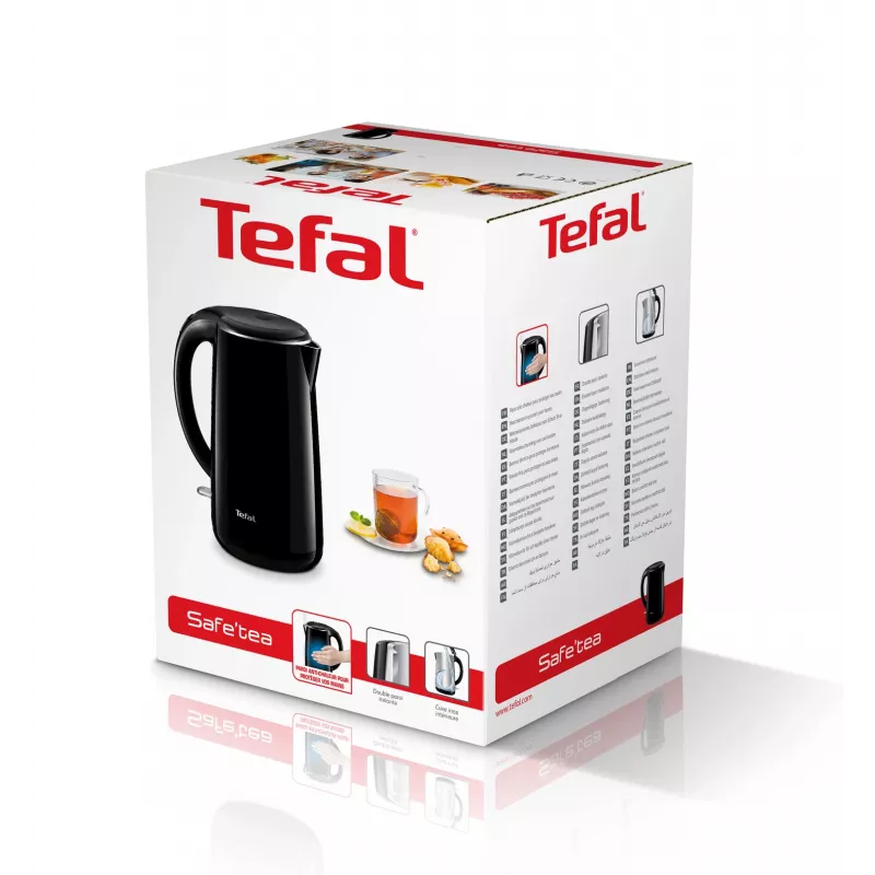 Tefal Safe'Tea KO2608 elektriskā tējkanna 1,7 L 1800 W Melna