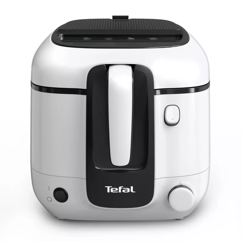 Friteze Tefal Super Uno FR3101 — viena 1800 W, 1.5 kg pārtikas ietilpība, 2.2 L eļļas, melna/balta