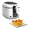 Friteze Tefal Super Uno FR3101 — viena 1800 W, 1.5 kg pārtikas ietilpība, 2.2 L eļļas, melna/balta