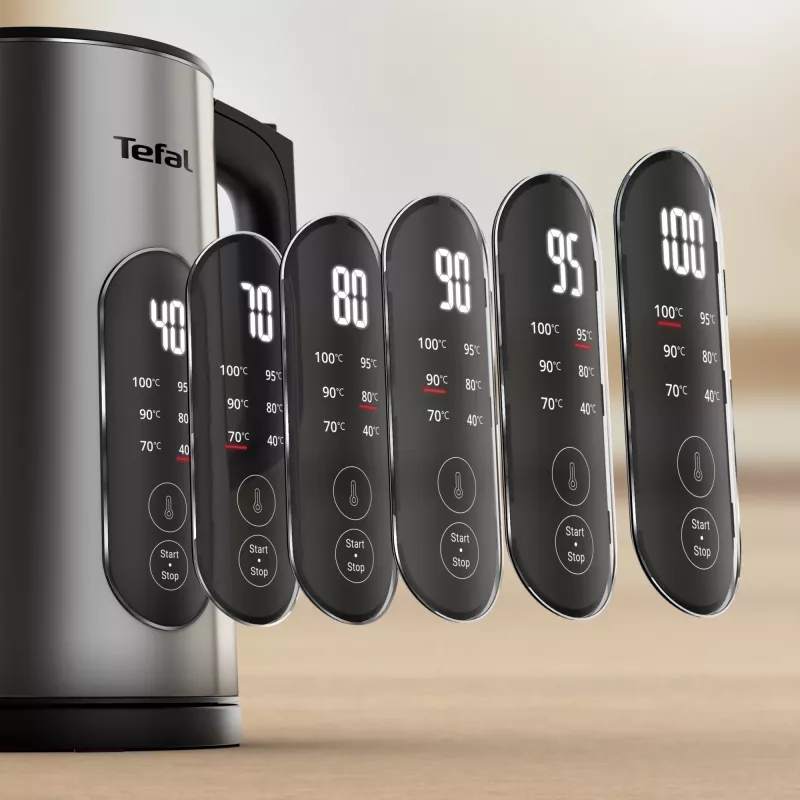 Tefal Selection KI871DE0 elektriskā tējkanna 1.7 L 1500 W Melna, Nerūsējošais tērauds