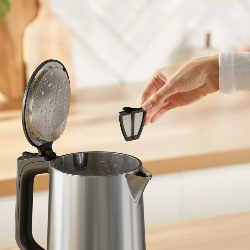 Tefal Selection KI871DE0 elektriskā tējkanna 1.7 L 1500 W Melna, Nerūsējošais tērauds