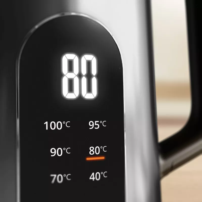 Tefal Selection KI871DE0 elektriskā tējkanna 1.7 L 1500 W Melna, Nerūsējošais tērauds