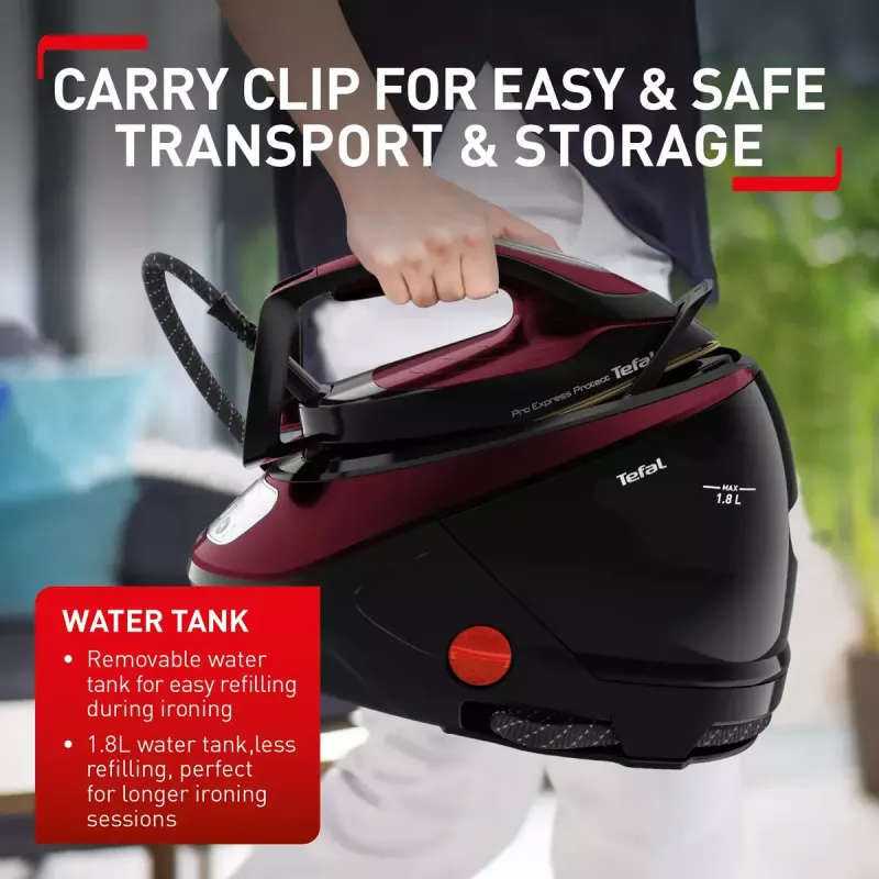 Tefal Pro Express Protect GV9230 2600 W 1,8 L melns, bordo