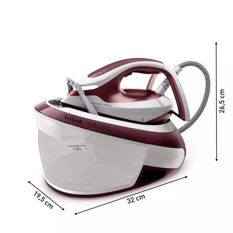 Tefal Express Vision SV8150 2800 W 1,8 l Durilium AirGlide Autoclean zole Sarkana, Balta