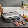 Kontaktgrils Tefal Optigrill+ XL GC727D10 — 2000 W, taisnstūra metāla korpuss, 445×365×175 mm