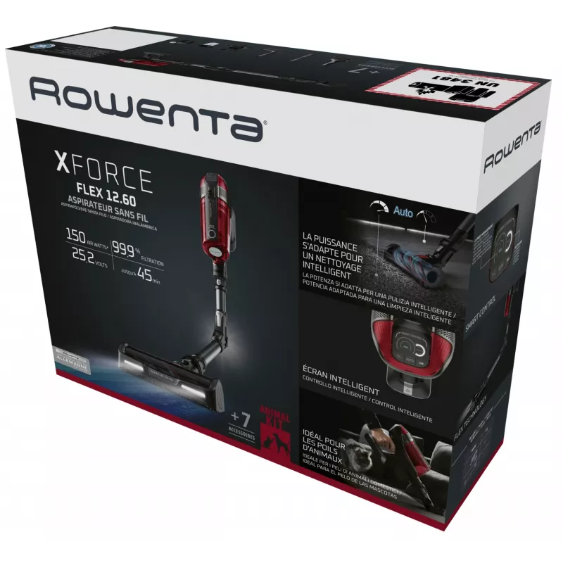 Rowenta RH98A8 2-in-1 stick vacuum baterija Dry Bagless 0.9 L 320 W Red, pelēka