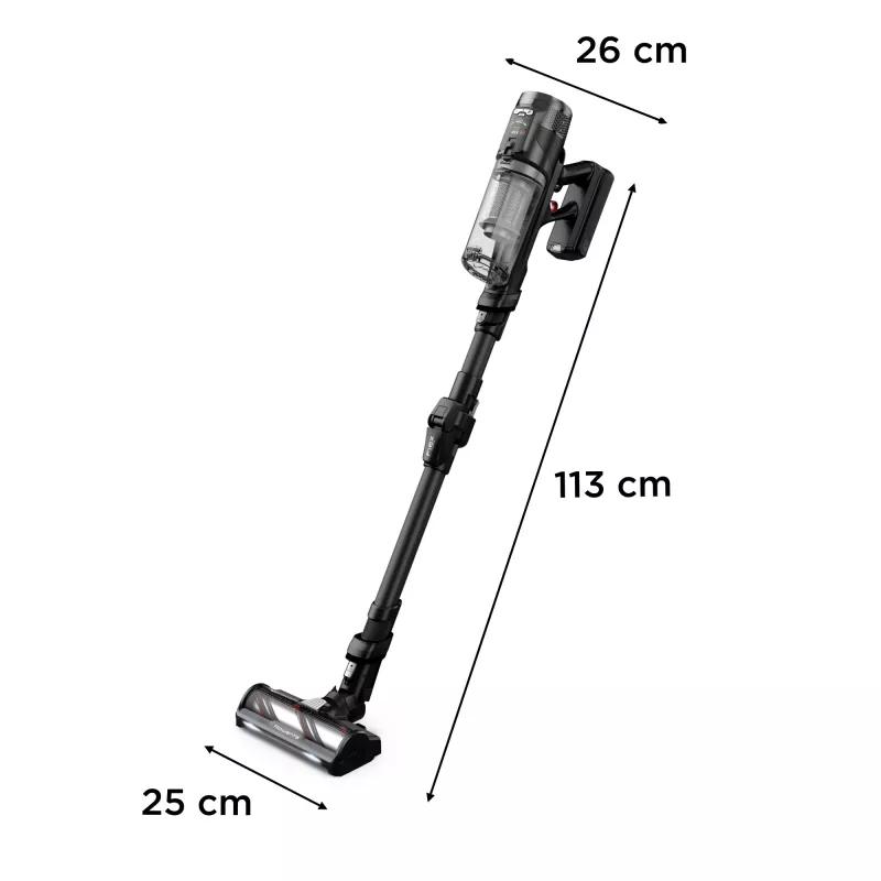 Rowenta X-Force Flex RH9L55E0 stick vacuum/elektriskā slota 2-in-1 vertikālais putekļsūcējs Ar bateriju Sauso uzkopšanu Bez maisiņa 0.65 L Melns