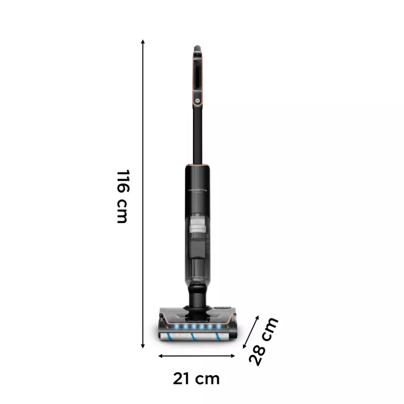 Rowenta X-Clean 7 GZ5736E0 bezvada putekļsūcējs/elektriskā slota Baterija Sausā&mitrā Bezmaisa Melns