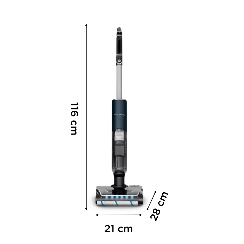 Rowenta X-Clean 7 GZ5735E0 stieņa putekļsūcējs/elektriskā slota Baterija Sausā un mitrā tīrīšana Bez maisiņa 0,5 L Melna, Hromēta