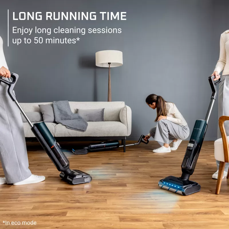 Rowenta X-Clean 7 GZ5735E0 stieņa putekļsūcējs/elektriskā slota Baterija Sausā un mitrā tīrīšana Bez maisiņa 0,5 L Melna, Hromēta