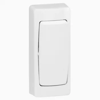 Wall switch Legrand Oteo 086084 narrow design — single-pole light switch, balta finish