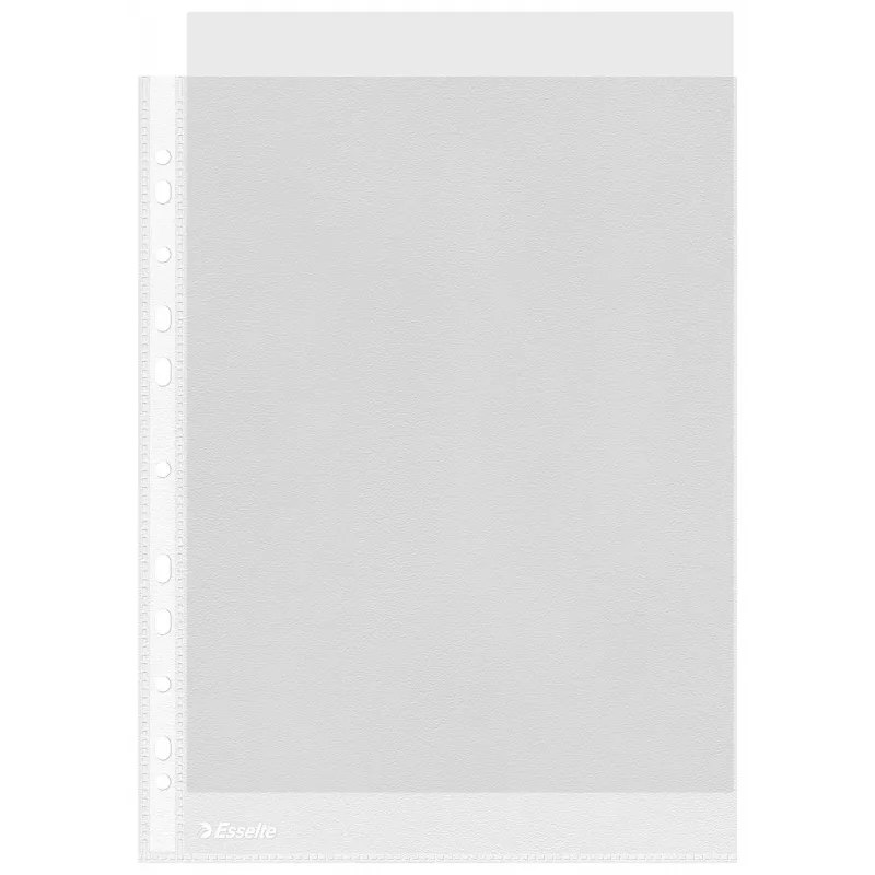 Esselte plastikāta kabatiņas A4 – Economy –, 210 x 297 mm (A4), caurspīdīgas, polipropilēns (PP), portretorientācija, augšējā atvere, 230 mm