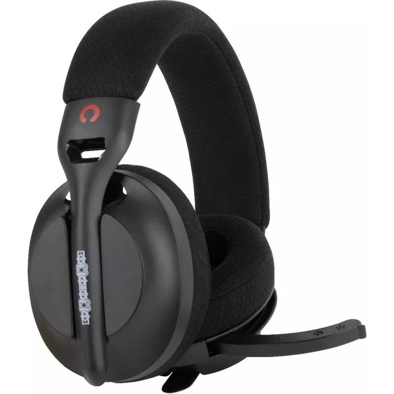 Konix PULSAR austiņas ar vadu un bezvadu savienojamību, galvas lentes, spēlēm, USB Type-C, Bluetooth, melnas