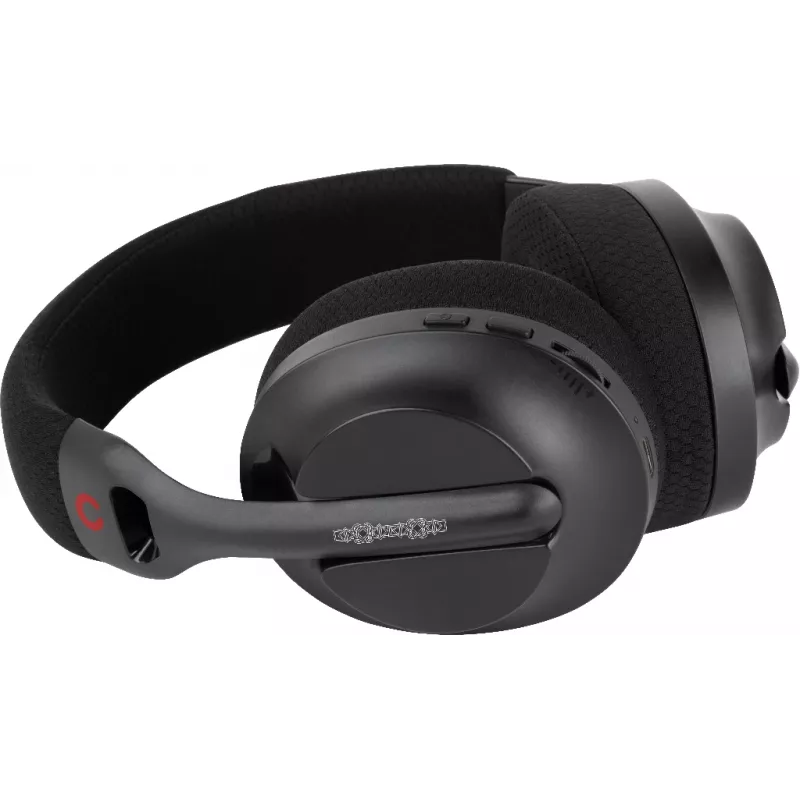 Konix PULSAR austiņas ar vadu un bezvadu savienojamību, galvas lentes, spēlēm, USB Type-C, Bluetooth, melnas