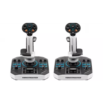 Lidojuma svira Thrustmaster Sol-R 2 HOSAS Space Sim Duo — vadu USB Type-C, analogais/ciparu, melns/balts