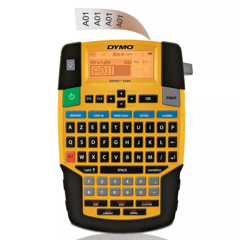 Etiķešu printeris DYMO RHINO 4200 Kit Thermal transfer AZERTY
