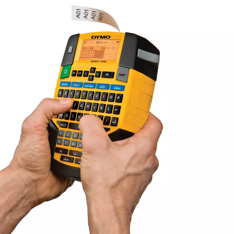 Etiķešu printeris DYMO RHINO 4200 Kit Thermal transfer AZERTY