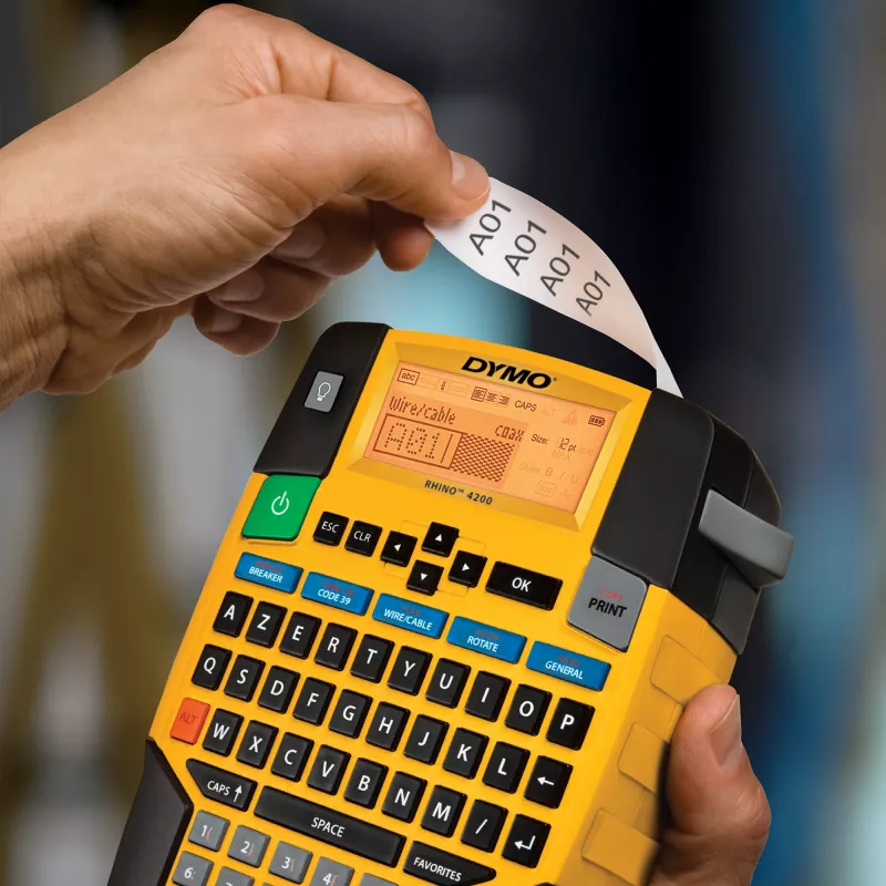Etiķešu printeris DYMO RHINO 4200 Kit Thermal transfer AZERTY
