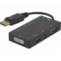 Hypertec 127377-HY video kabeļa adapteris DisplayPort DVI-D + VGA (D-Sub) + HDMI Melns