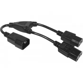 Hypertec 808430-HY strāvas kabelis Melns 0,3 m C14 savienotājs 2 x C13 savienotājs