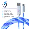 Oniverse USB-A–USB-C ātrās uzlādes kabelis ar LED – 2 metri – balts (vairākplatformu)