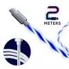 Oniverse USB-A–USB-C ātrās uzlādes kabelis ar LED – 2 metri – balts (vairākplatformu)