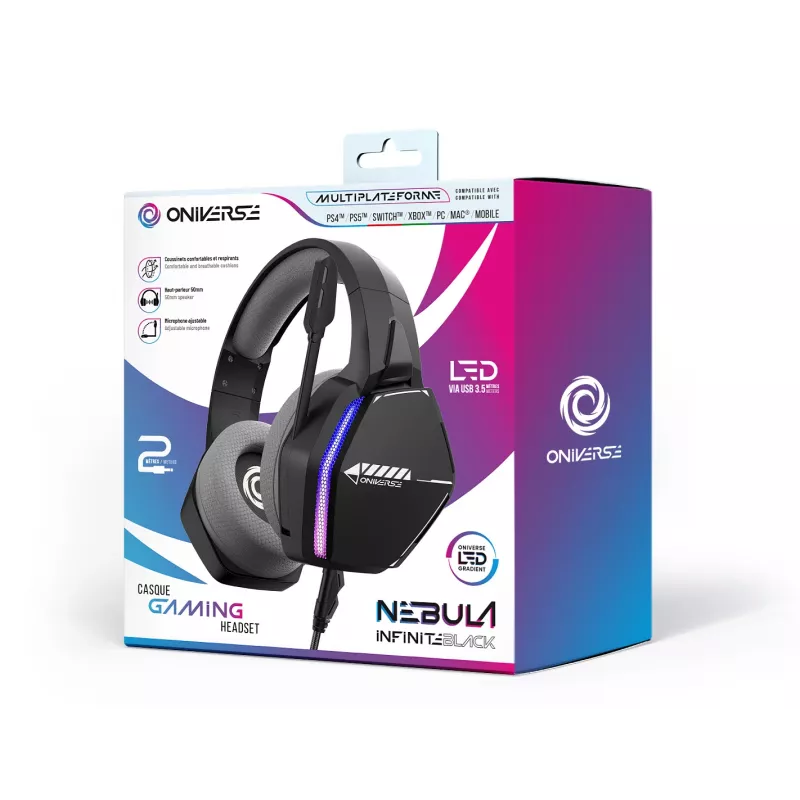 Oniverse Gaming austiņas Nebula - Infinite Melns (Multiplatform)