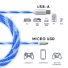 Oniverse Micro USB uzlādes kabelis ar LED - 2 metri - Balts (Multiplatform)