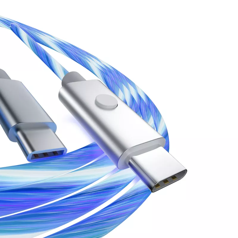 Oniverse USB-C–USB-C ātrās uzlādes kabelis – 2 metri – LED (vairākplatformu)