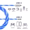 Oniverse USB-C–USB-C ātrās uzlādes kabelis – 2 metri – LED (vairākplatformu)