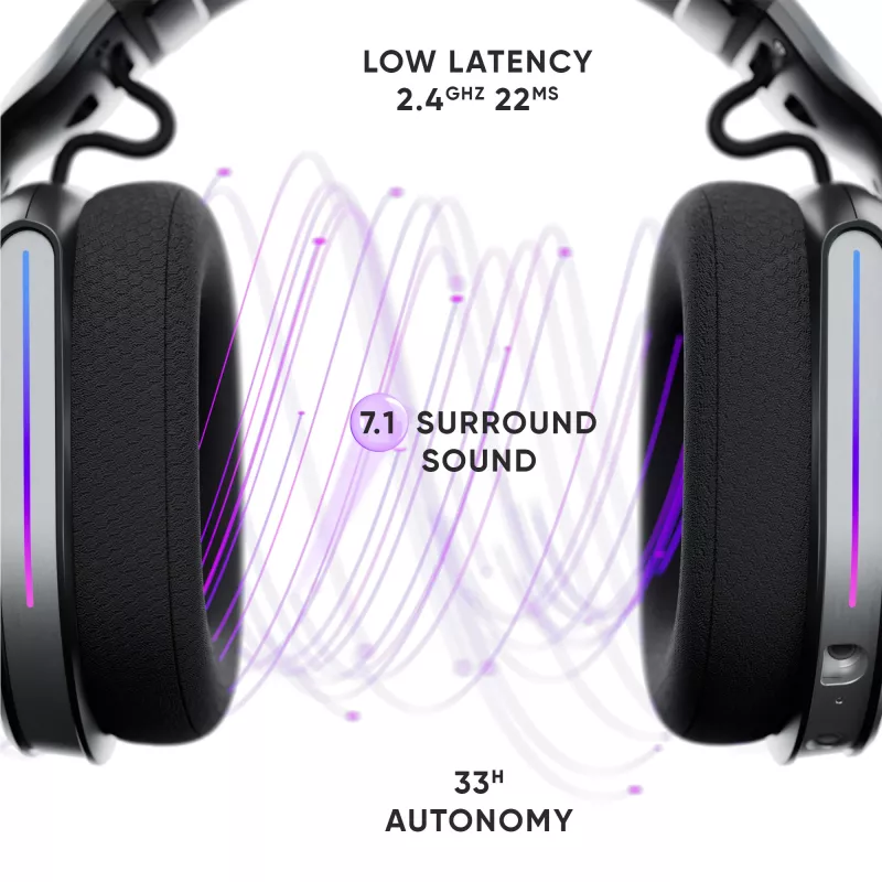 Oniverse Wireless Gaming Headset Polaris - Eclipse Melns (Multiplatform)
