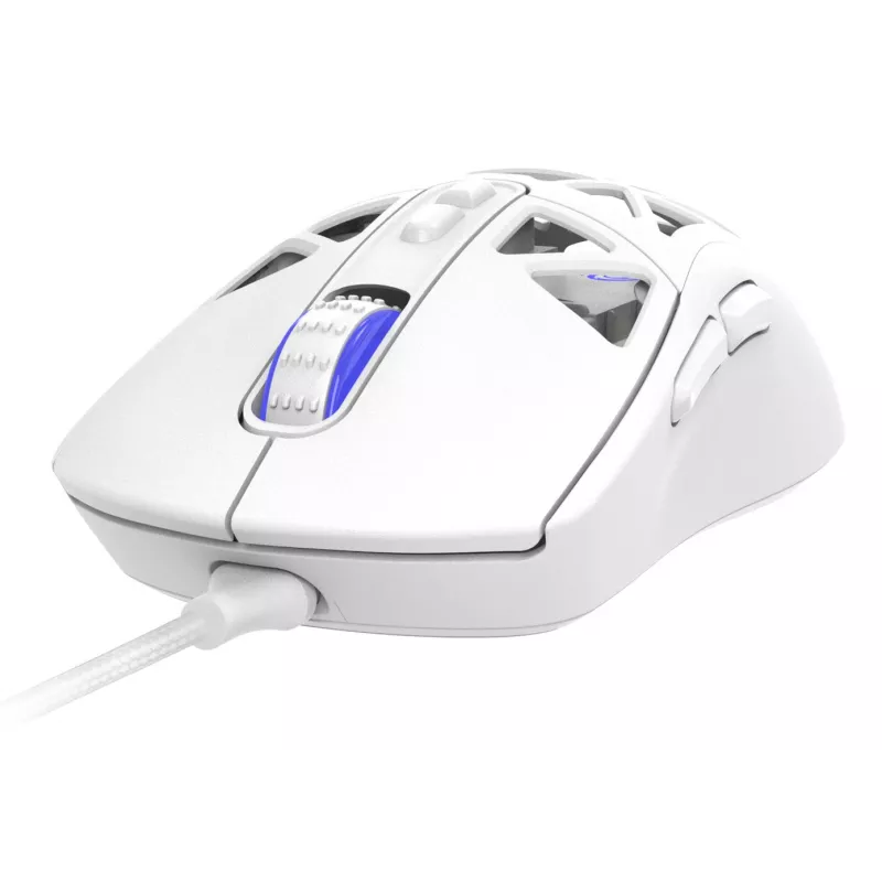 Oniverse - Vadu spēļu pele Kryo - Luxion balta (PC), Piemērota abām rokām, Optiskā, USB Type-A, 13800 DPI, Balta